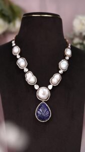 Tanzanite And Baroque Pearl Necklace - N134