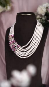 PINK ROSECUT PEARL NECKLACE - N135
