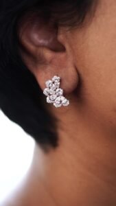 Diamond Cluster Stud earrings - E162