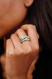 Emerald Cascade Diamond Band - R023