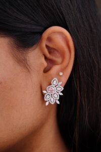 Radiant Rose studs - E045