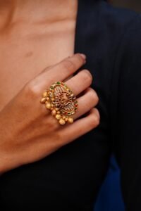 Elephant Motif Kundan Ring - R053