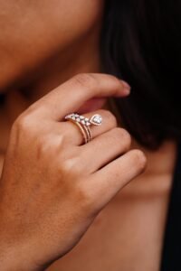 Twisted Shank Pear Ring - R058