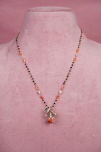 Filigree Coral pendant chain - C074