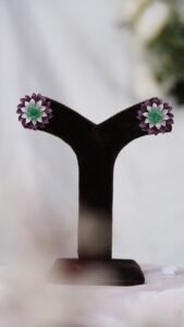 DIAMOND FLOWER STUDS - E099