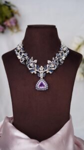 BLUE SAPPHIRE AND KUNZITE COCKTAIL NECKLACE - N100