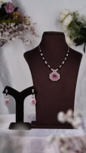 Pink and Black diamond necklace - N111