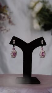Pink and Black diamond earrings - E112