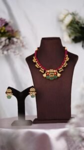 Meenakshi maroon dori necklace - N115