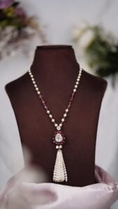 Imperial ruby pearl necklace - N117