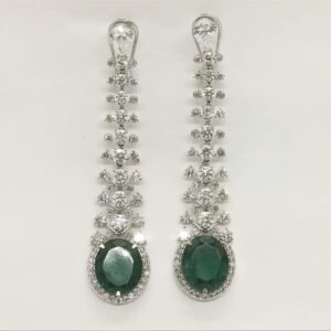 Emerald Cascade Diamond Dangle - E187