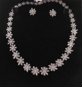 Floral Cascade Necklace & Stud Set- N203