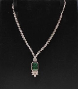 Emerald Enchantment Marquise Diamond Necklace - N219